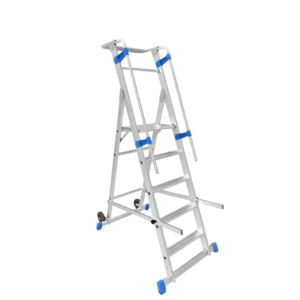 Βιομηχανική Σκάλα Αλουμινίου Τροχήλατη "Castello" με 4 σκαλοπάτια