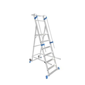 Βιομηχανική Σκάλα Αλουμινίου Τροχήλατη "Castello" με 5 σκαλοπάτια