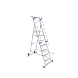 Βιομηχανική Σκάλα Αλουμινίου Τροχήλατη "Castello" με 6 σκαλοπάτια